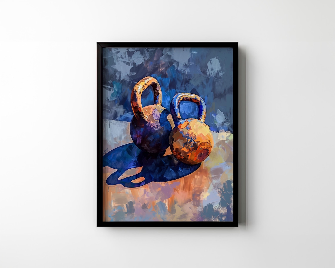 Kettlebells Gym Poster Print, Home Gym Fitness Decor - Image 3