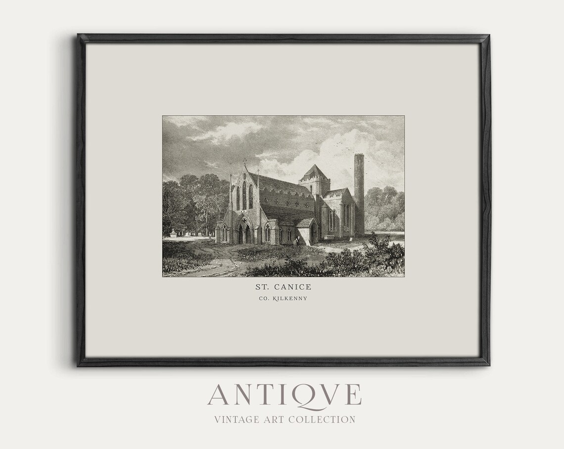 St Canice's Cathedral in Kilkenny, Vintage Travel Poster - Image 4