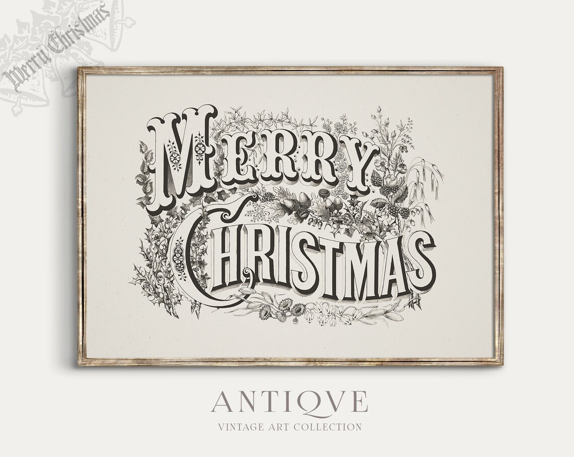 Vintage Merry Christmas Sign, Rustic Christmas Banner