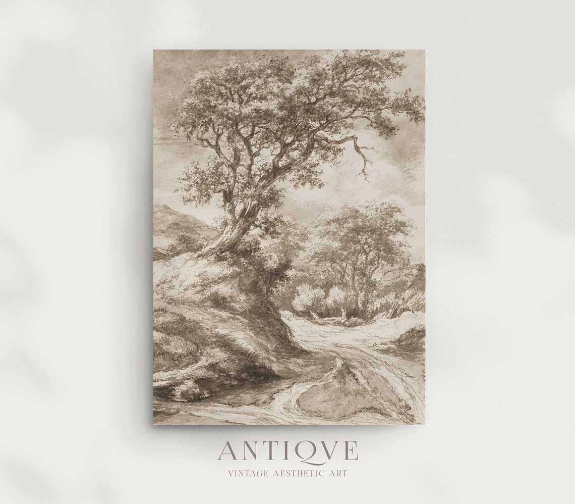 Vintage Forest Sketch Farmhouse Art Print - Image 4