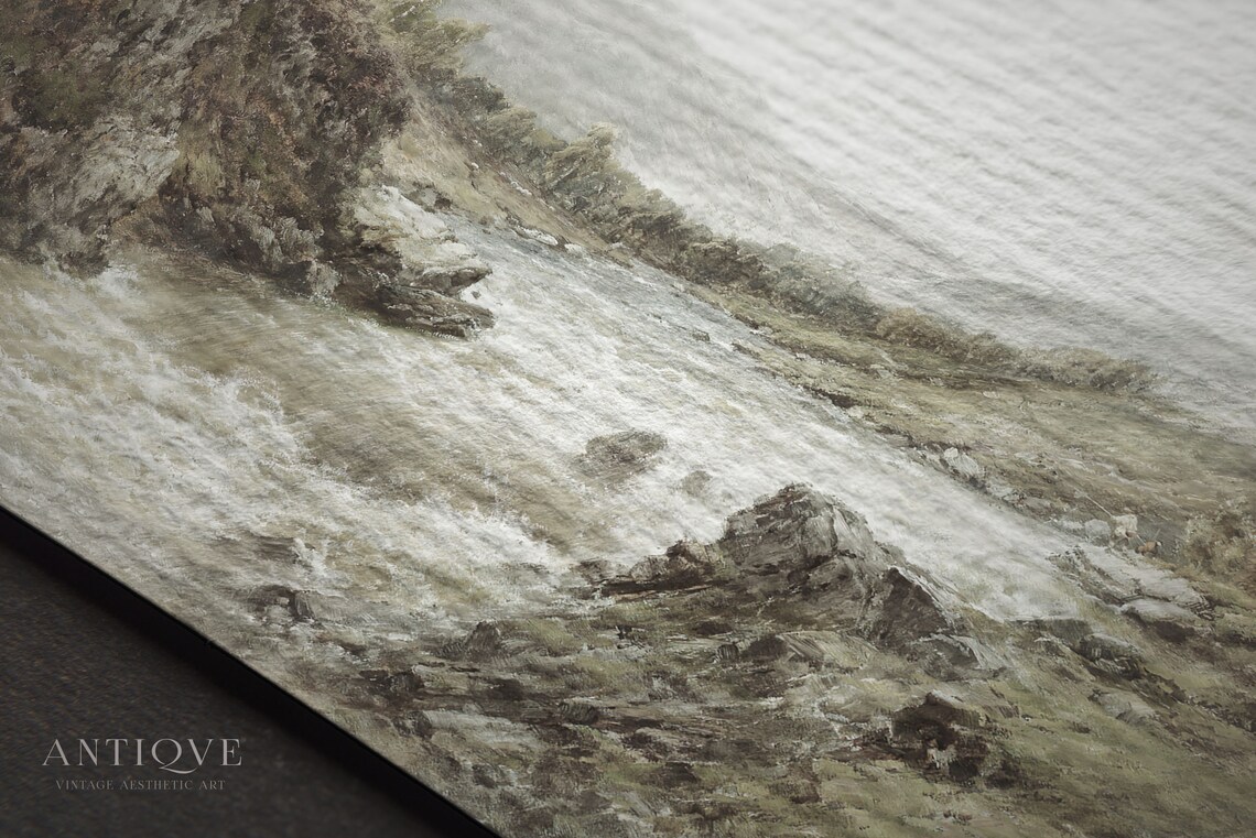 Highland River Rapids Misty Mountain Vintage Landscape Poster - Image 4