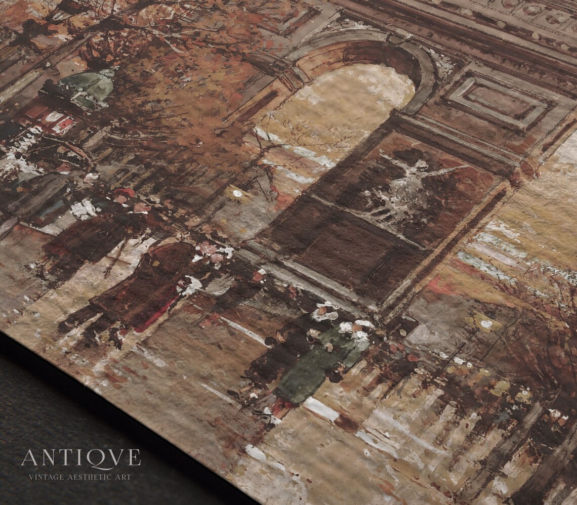 Arc De Triomphe Autumn Paris Vintage Travel Poster - Image 3