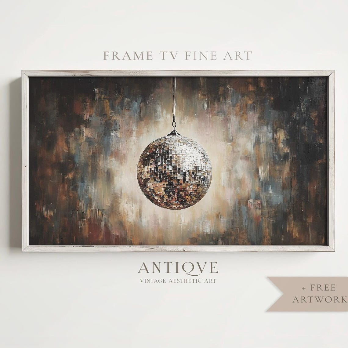 Vintage Disco Ball New Year Celebration Elegant Party Art Print - Image 4