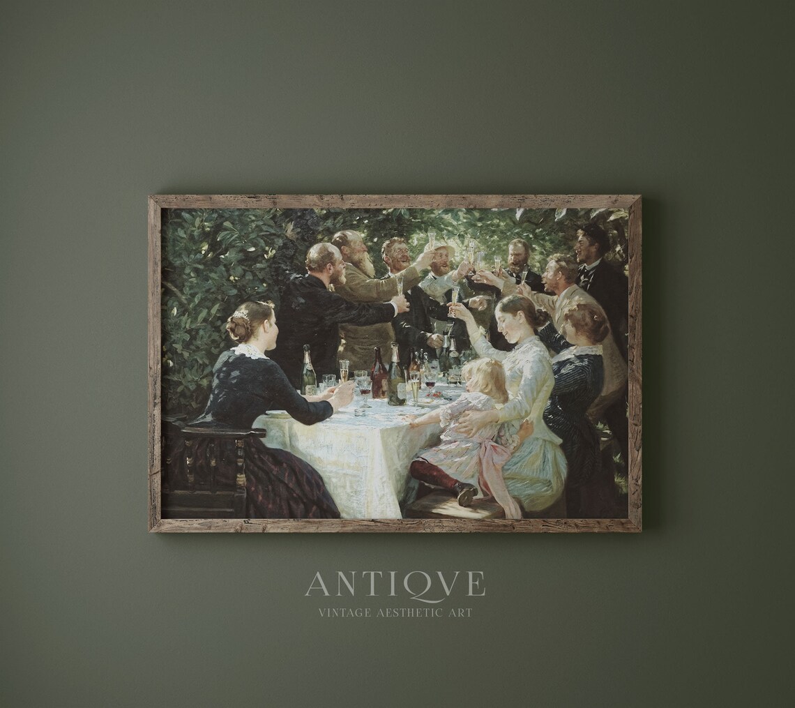 Vintage Family Gathering Garden Party Art Print - Image 3