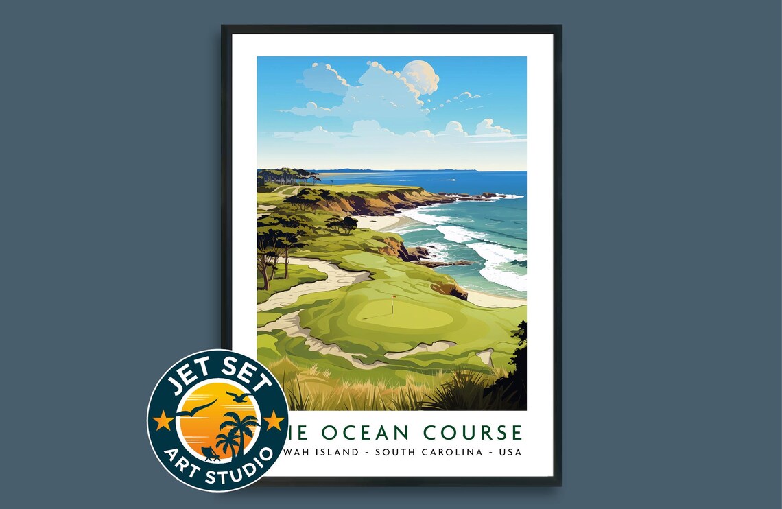 Ocean Golf Course Kiawah Island Travel Poster