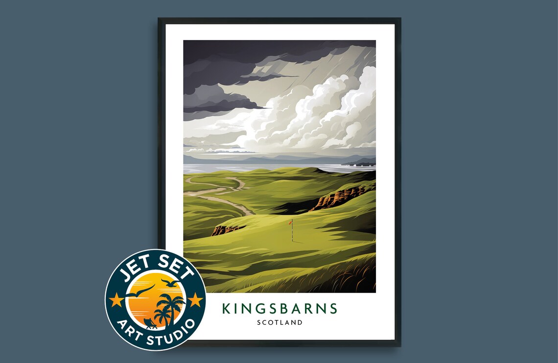Kingsbarns Golf Course Travel Poster, Scotland