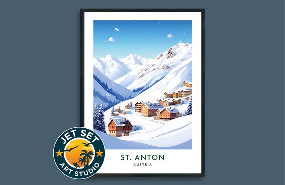 St Anton Austria Skiing Travel Poster
