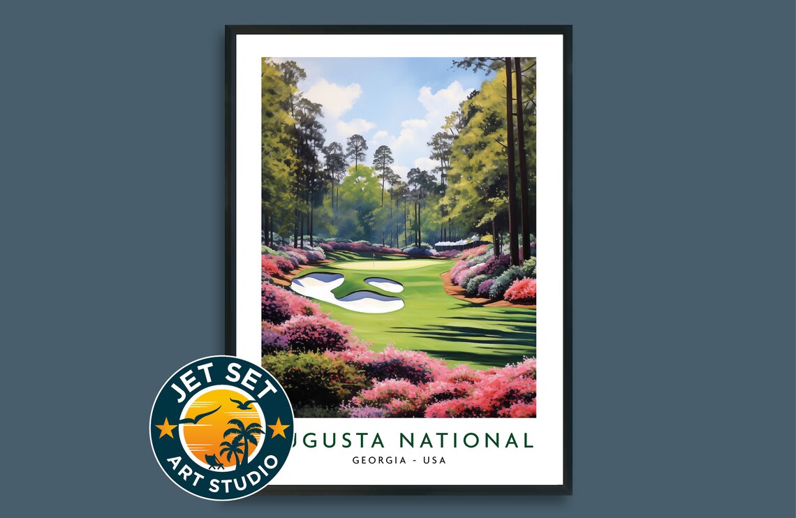 Augusta National Golf Course Travel Poster, Wall Art