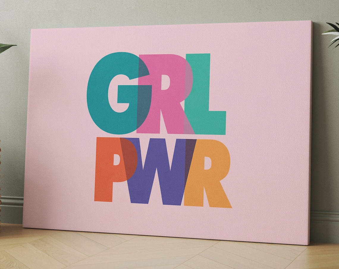 Feminist Typography Print, Minimalist Girl Room Decor