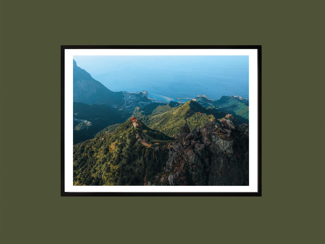 Tropical Mountain To Ocean Aerial Landscape Photography Poster