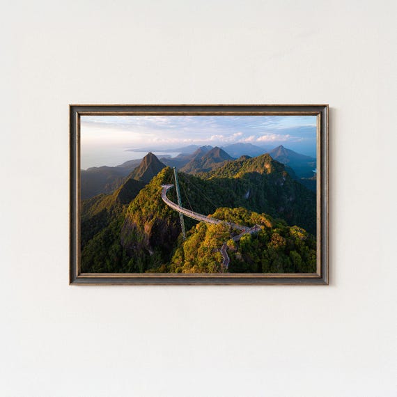 Langkawi Sky Bridge Sunset Mountain Landscape Print