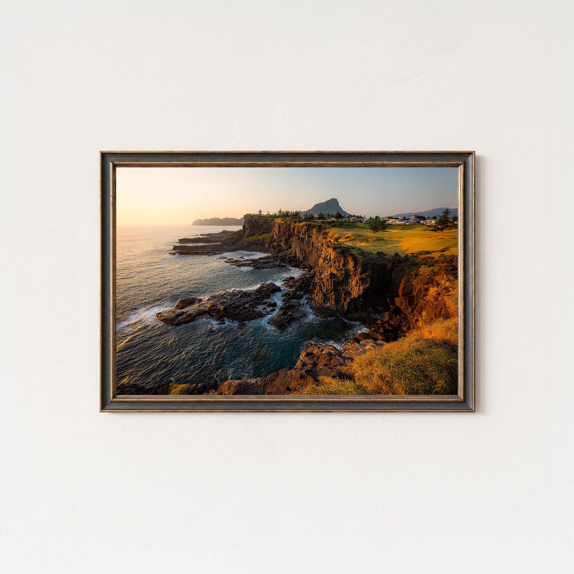 Jeju Island Sunset Cliff Wall Art Print