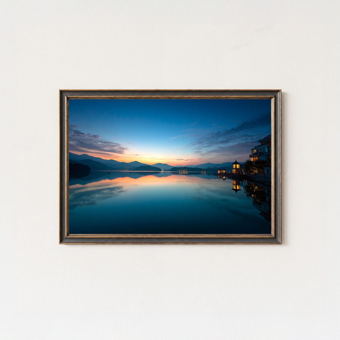 Sun Moon Lake Sunrise Photography Taiwan Landscape Wall Art Print