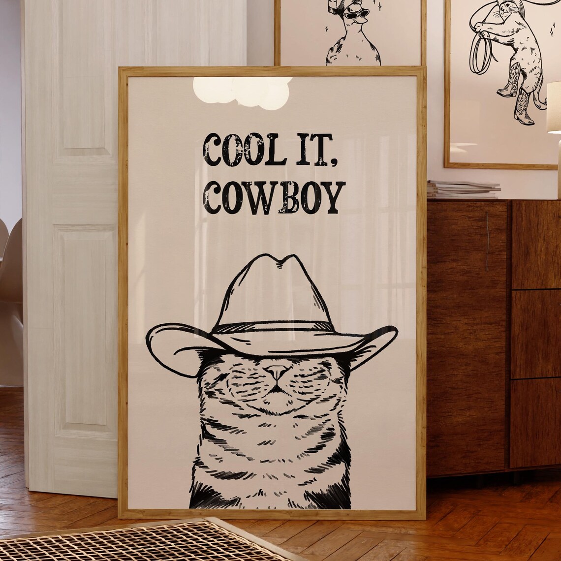 Cool Cowboy - Retro Travel Poster