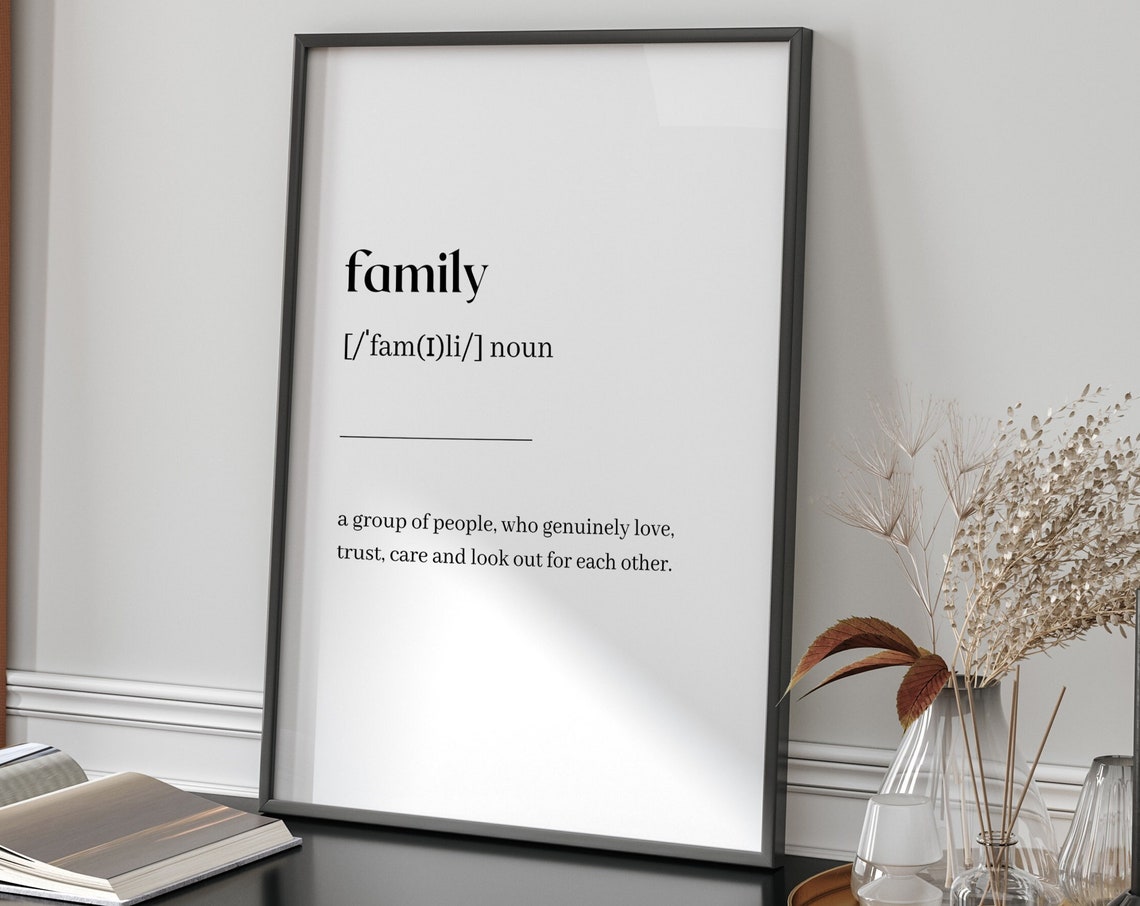 Family Definition Dictionary Typography Minimalist Quote Poster - Image 3