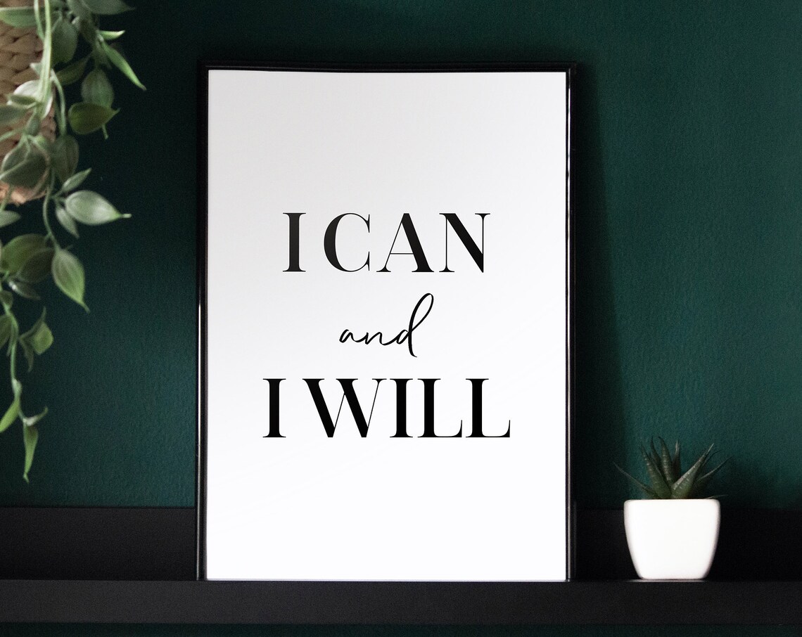 I Can And I Will Bold Motivational Inspirational Office Poster - Image 5