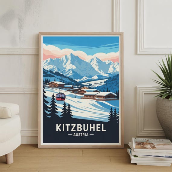 Kitzbuhel Ski Resort Poster Austria Winter Landscape Art Ideal For Enthusiasts And Home Decor