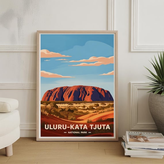 Uluru Kata Tjuta National Park Australia Red Rock Travel Poster