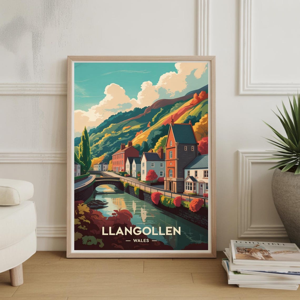 Llangollen Wales Travel Poster Stylish Wall Art For Home Office Unique Gift Wanderlust Enthusiasts