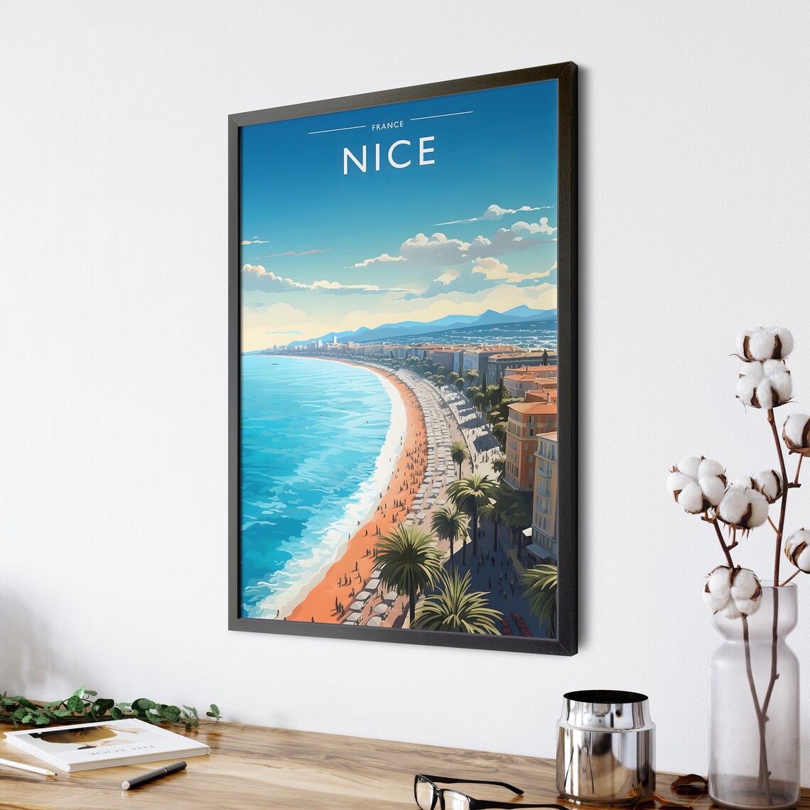 Nice France Travel Poster, City Wall Art - Image 4