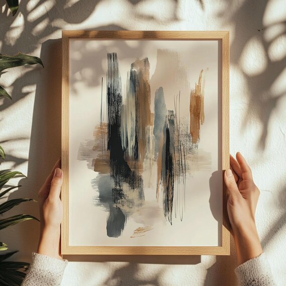 Abstract Brushstroke Art Print Modern Gallery Wall Decor