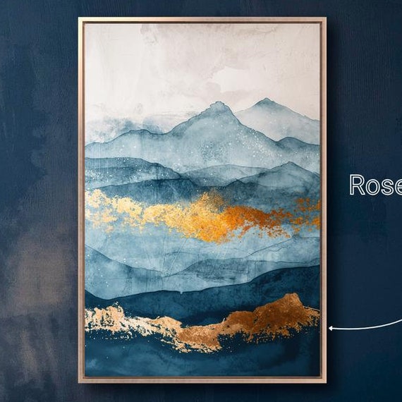 Layered Mountains Abstract Watercolor Art Print
