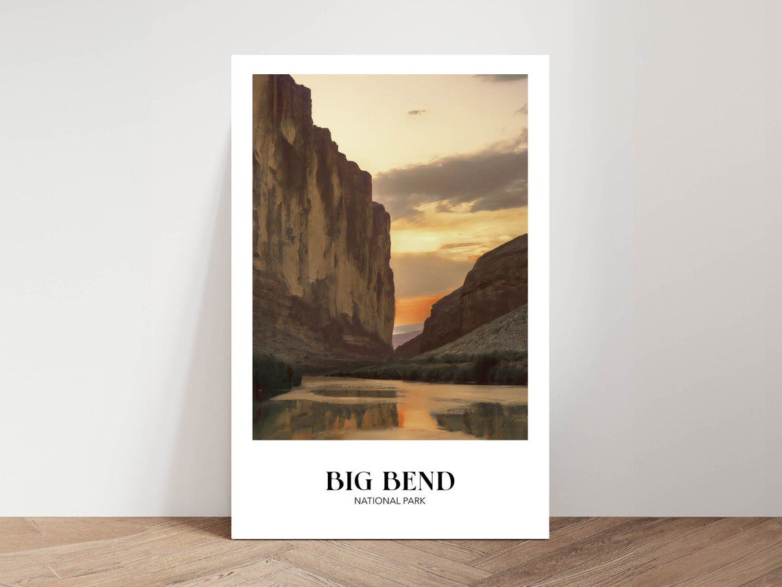 Big Bend National Park Texas Canyon Sunset River Travel Poster - Image 2