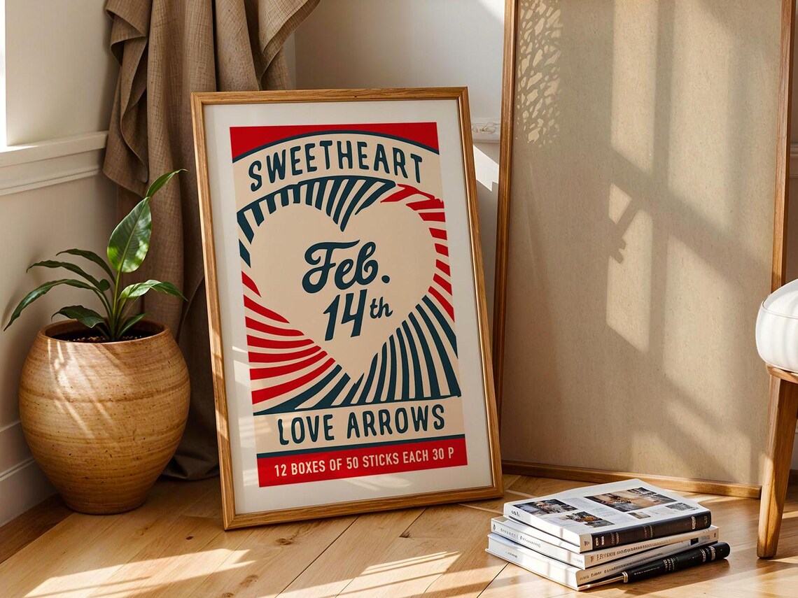 Sweetheart Print Retro Valentine's Day Poster - Image 4
