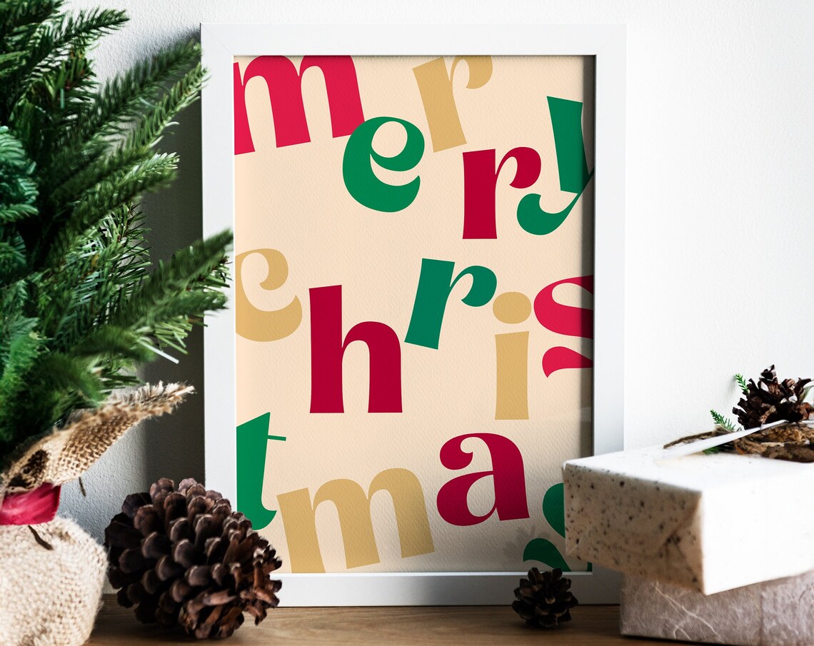 Merry Christmas - Mid Century Modern Holiday Art