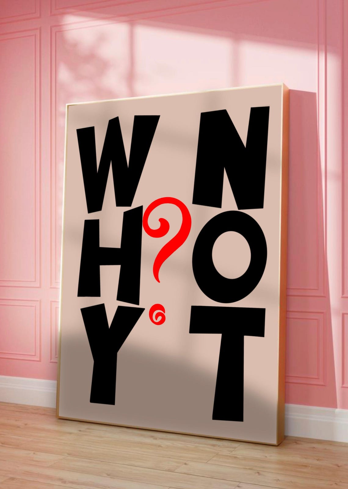 Why Not Inspirational Quote Poster Black Typography Beige Ground