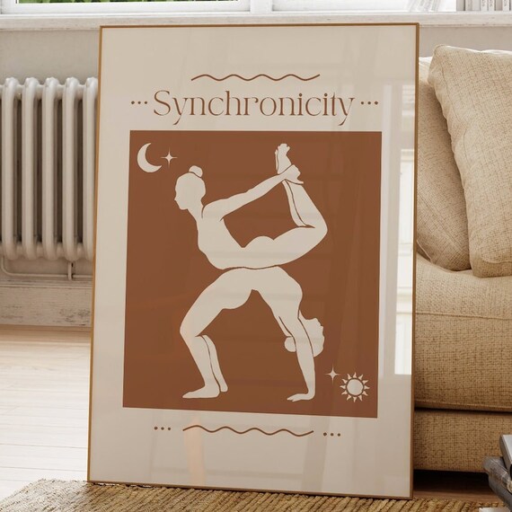 Synchronicity Terracotta Dance Pose Silhouette Minimalist Boho Poster