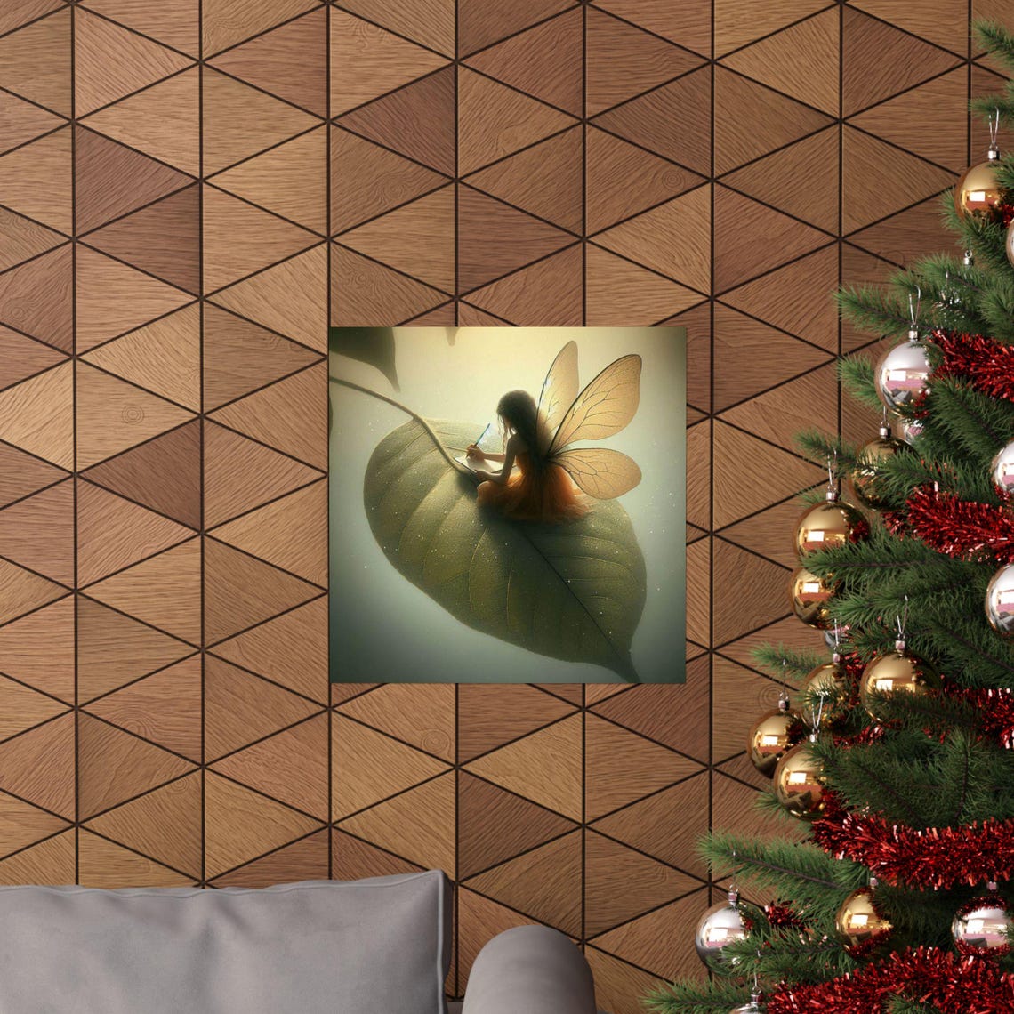 Tiny Fairy Writing in a Journal While Sitting on a Giant Leaf Poster - Image 6