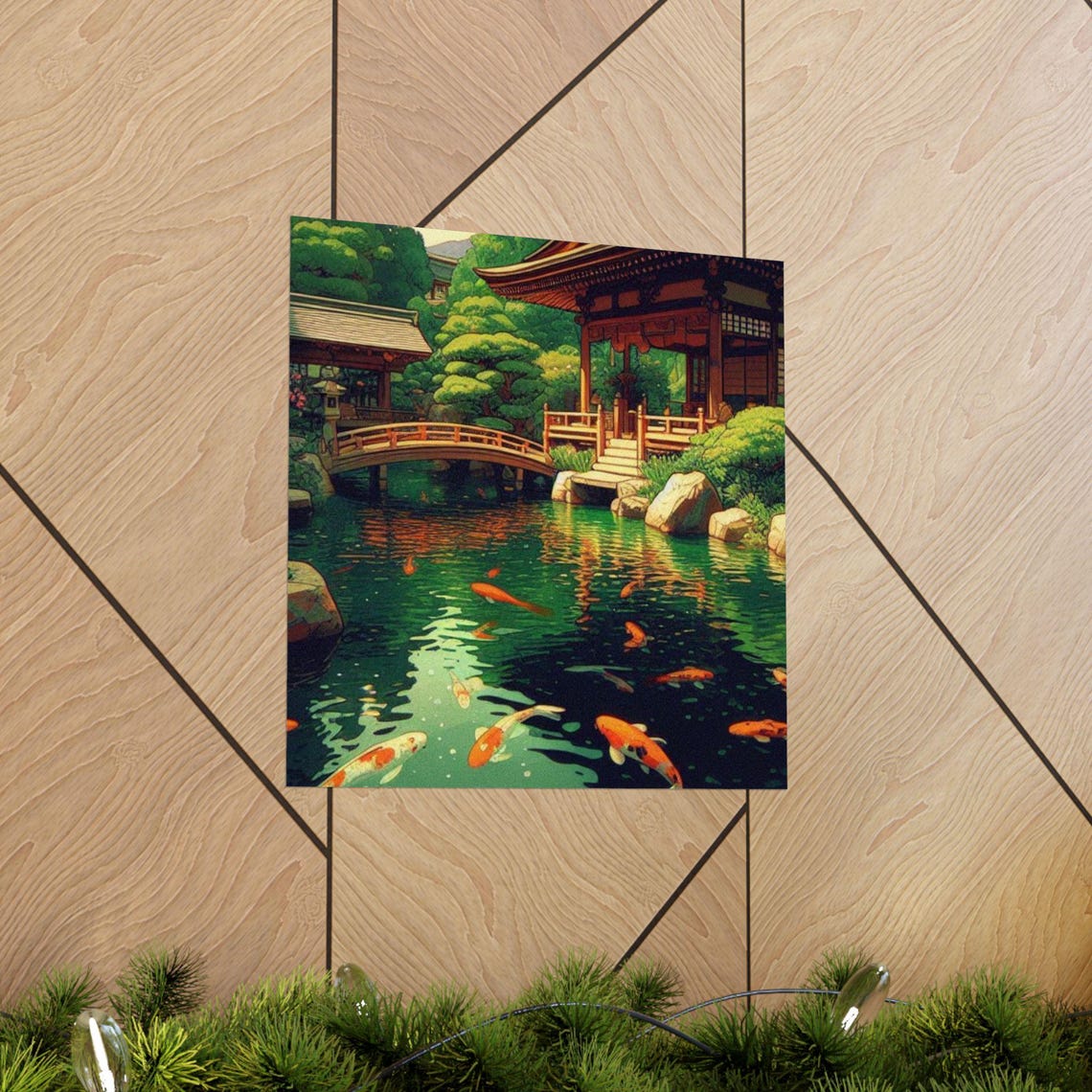 Tranquil Matte Vertical Posters Koi Pond Art Japanese Decor Nature Wall Art Zen Home Decor Relaxing Room Accent - Image 3