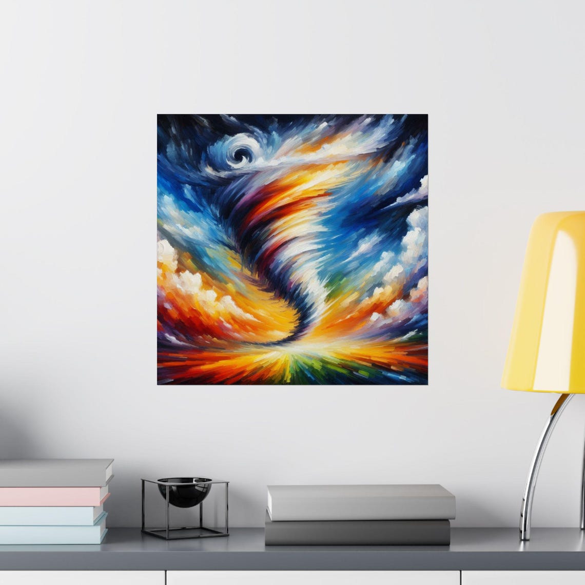 Swirling Sunset Tornado in Fiery Color Storm Abstract Poster - Image 2