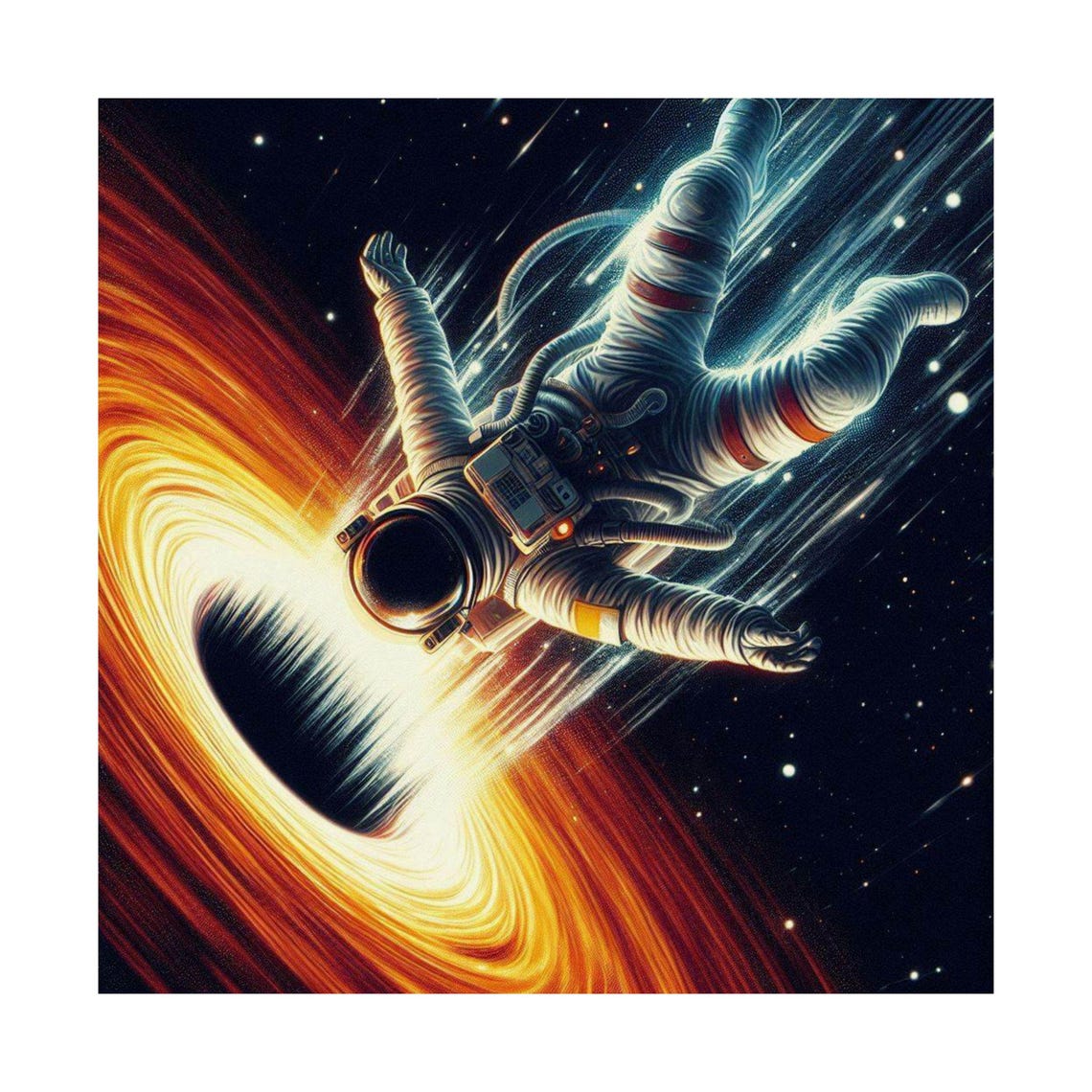 Lone Astronaut Tumbling Helplessly Toward a Black Hole Poster - Image 7