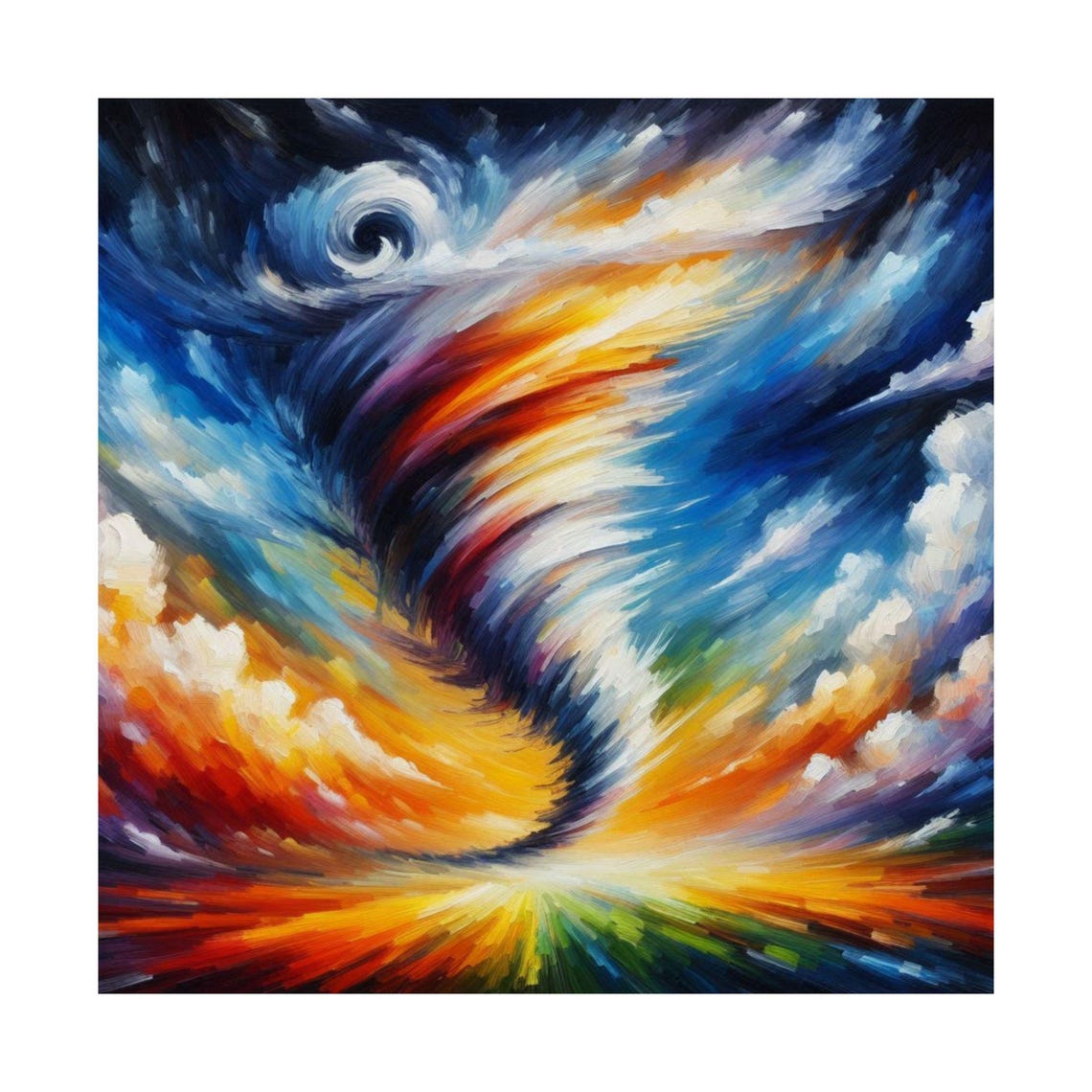 Swirling Sunset Tornado in Fiery Color Storm Abstract Poster - Image 6