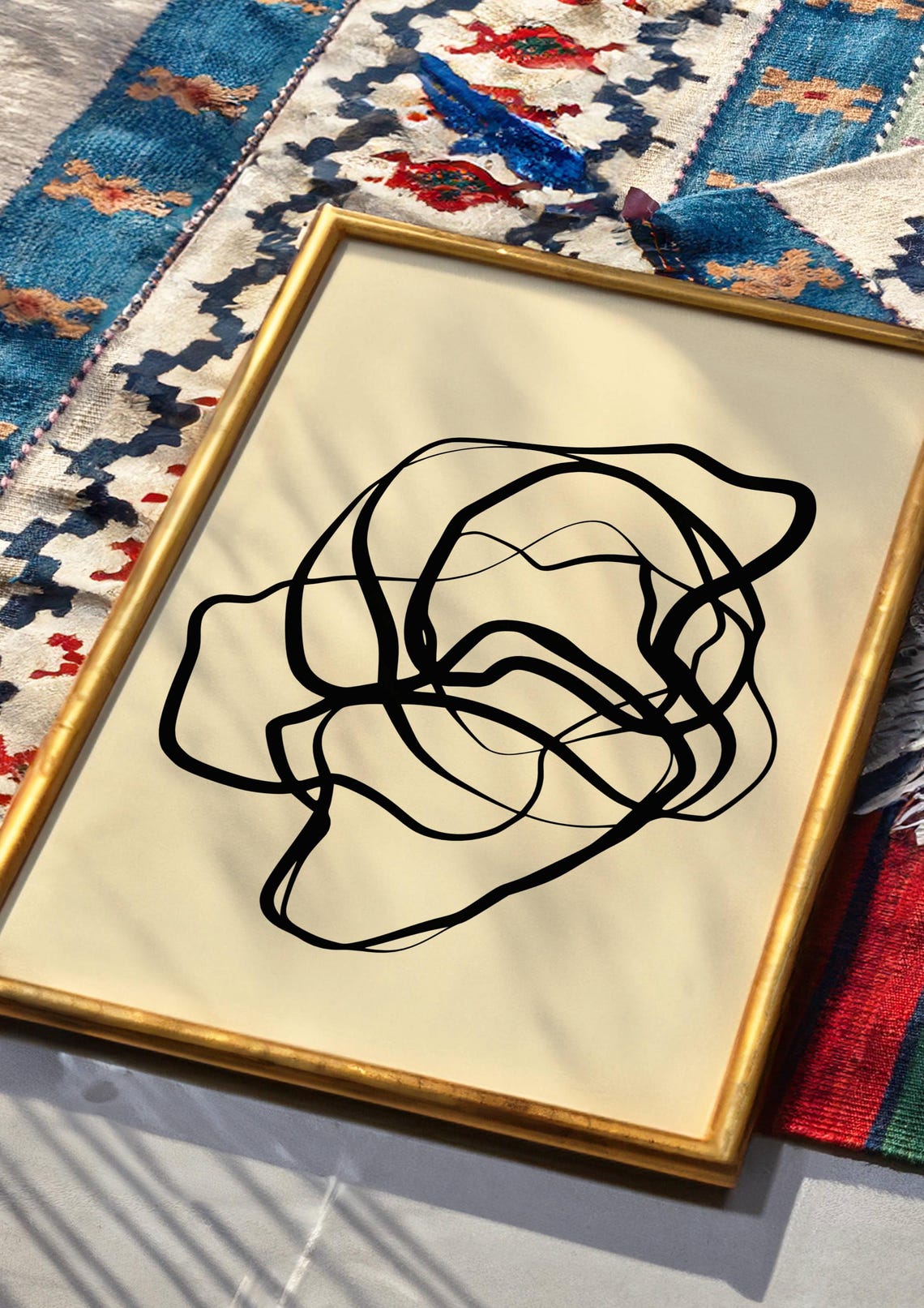 Neutral Abstract Line Drawing Modern Minimalist Gallery Art Poster - Image 4