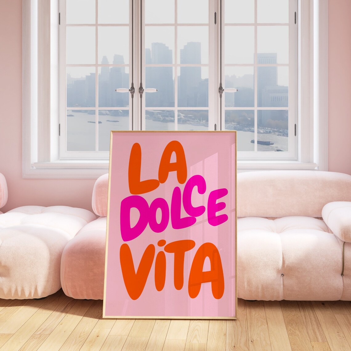 Dolce Vita Pink Orange Typography Art Print - Image 5