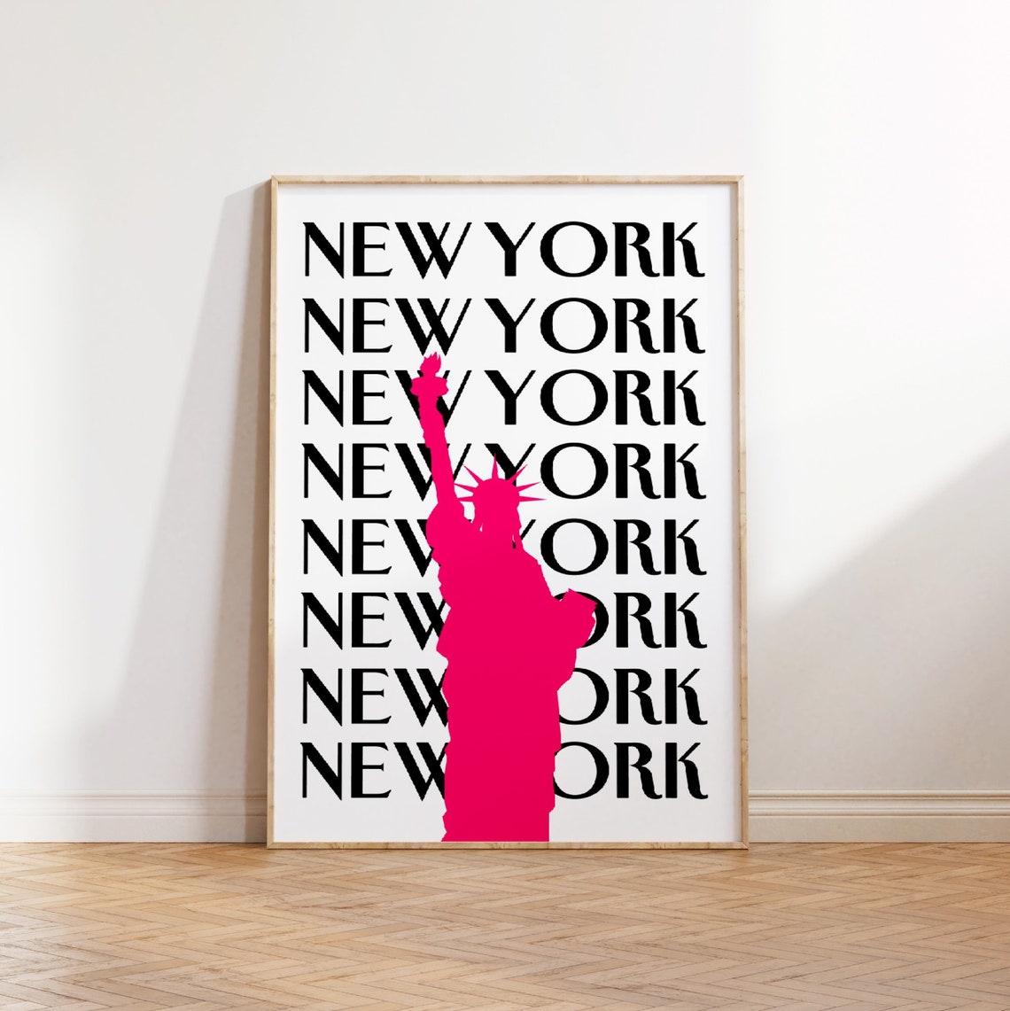 New York City Travel Print Art Pink Ny Travel Print Preppy Wall Print Cityscape Travel Poster Dorm Decor Ny Poster - Image 3
