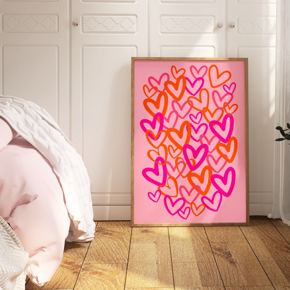 Hearts Print, Preppy Graffiti Love Poster - Image 2
