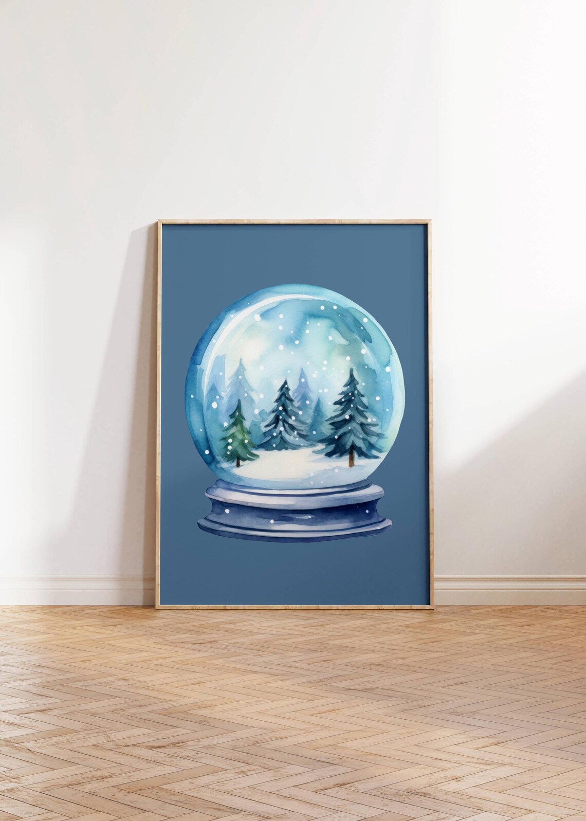 Snow Globe Winter Wonderland Watercolor Art Print - Image 2
