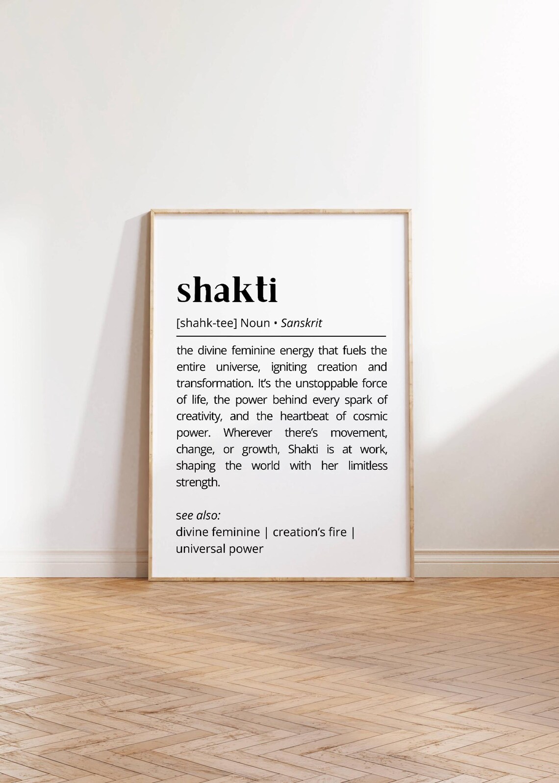 Shakti Definition Divine Feminine Sanskrit Art Print - Image 3