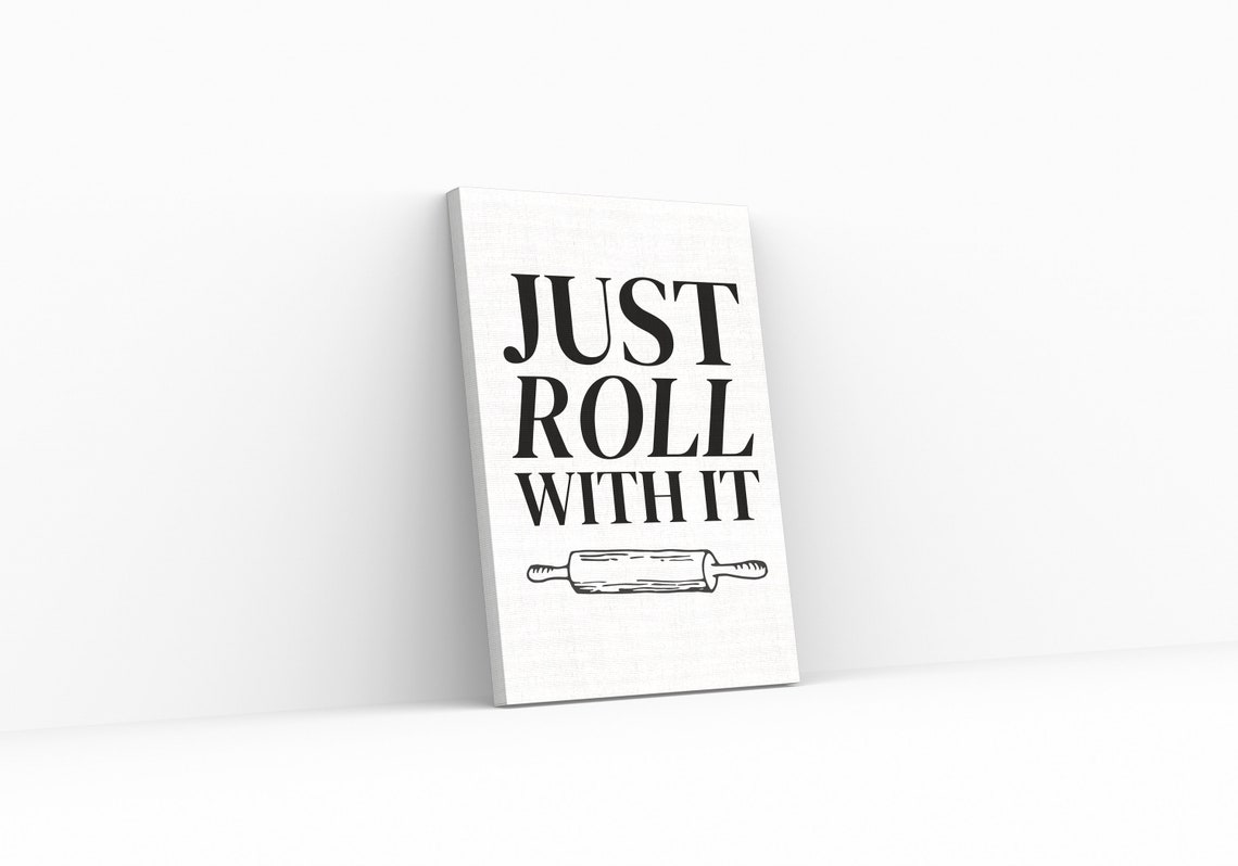 Just Roll With It Rolling Pin Funny Baking Kitchen Quote Wall Poster - Image 3