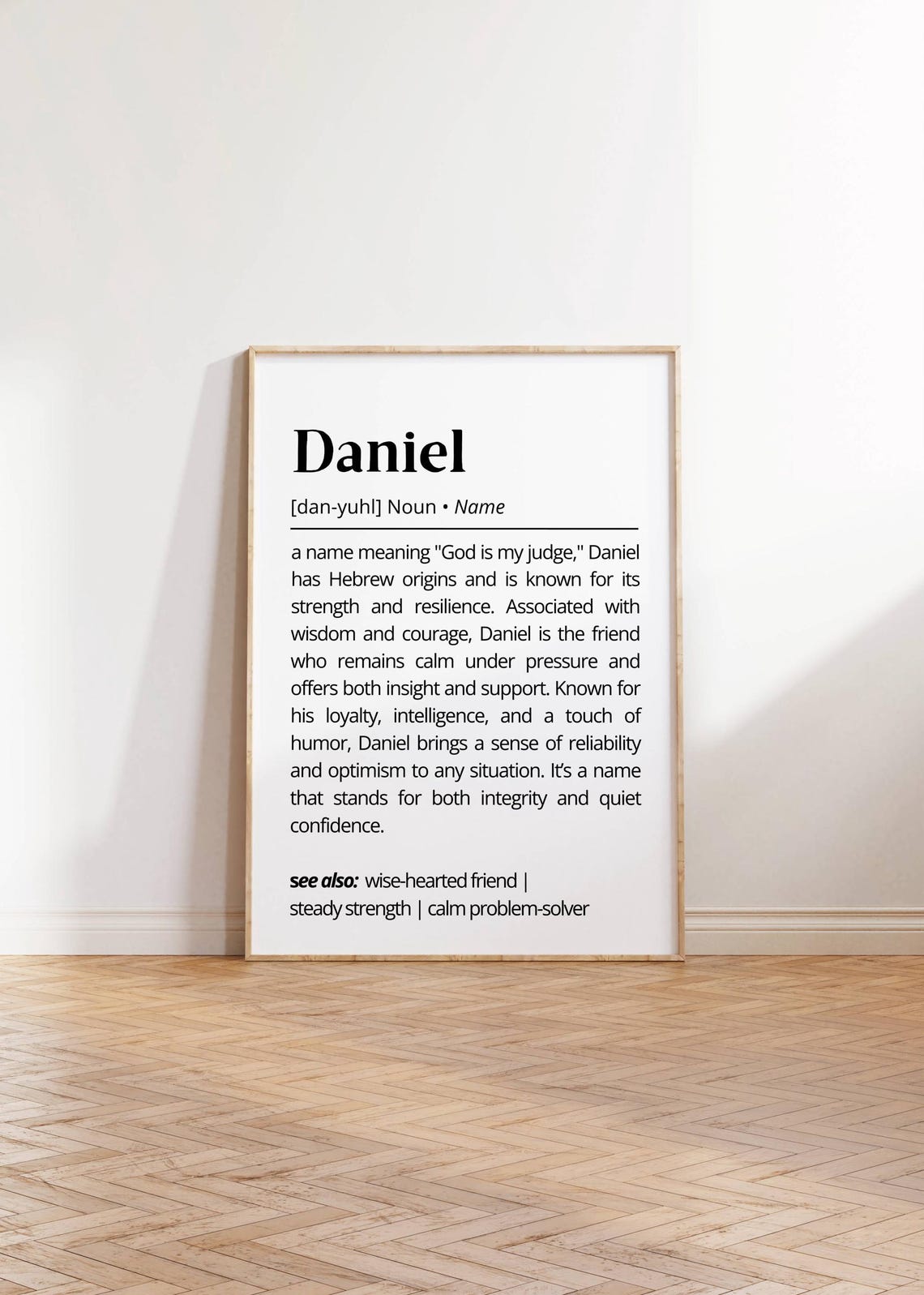 Daniel Name Definition Print Personalized Meaning Strong Gift Art