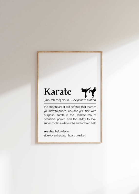 Karate Dictionary Definition Martial Arts Funny White Quote Print