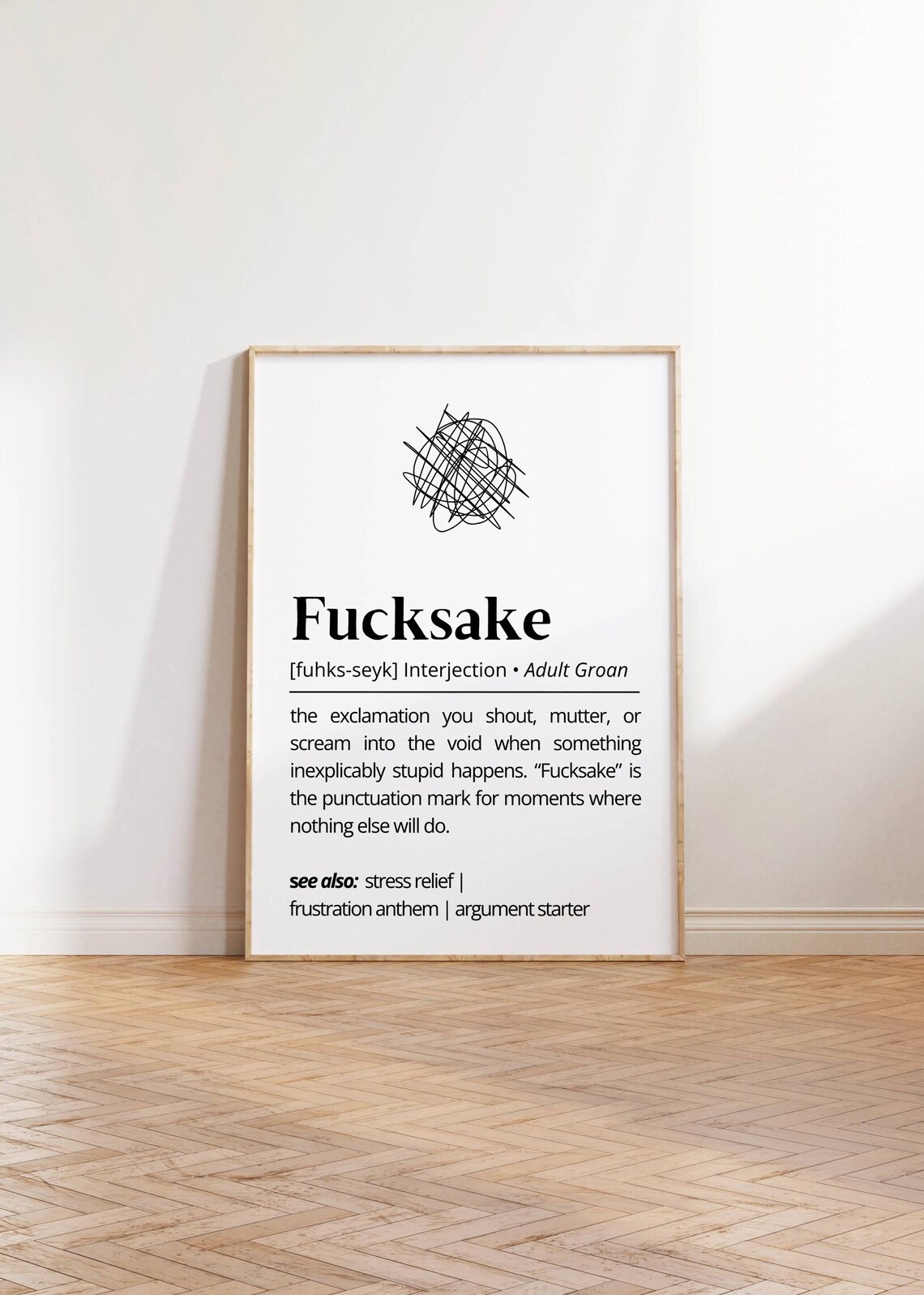Fucksake Definition Quirky Humor Typography Art Print - Image 4