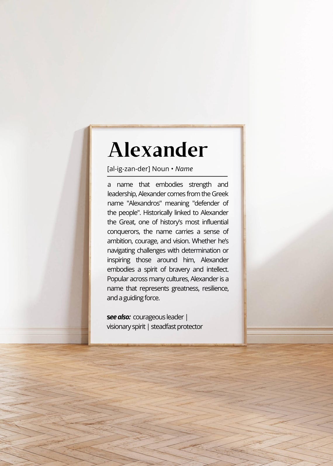 Alexander Name Definition Elegant Personalized Defender Leader Poster - Image 2
