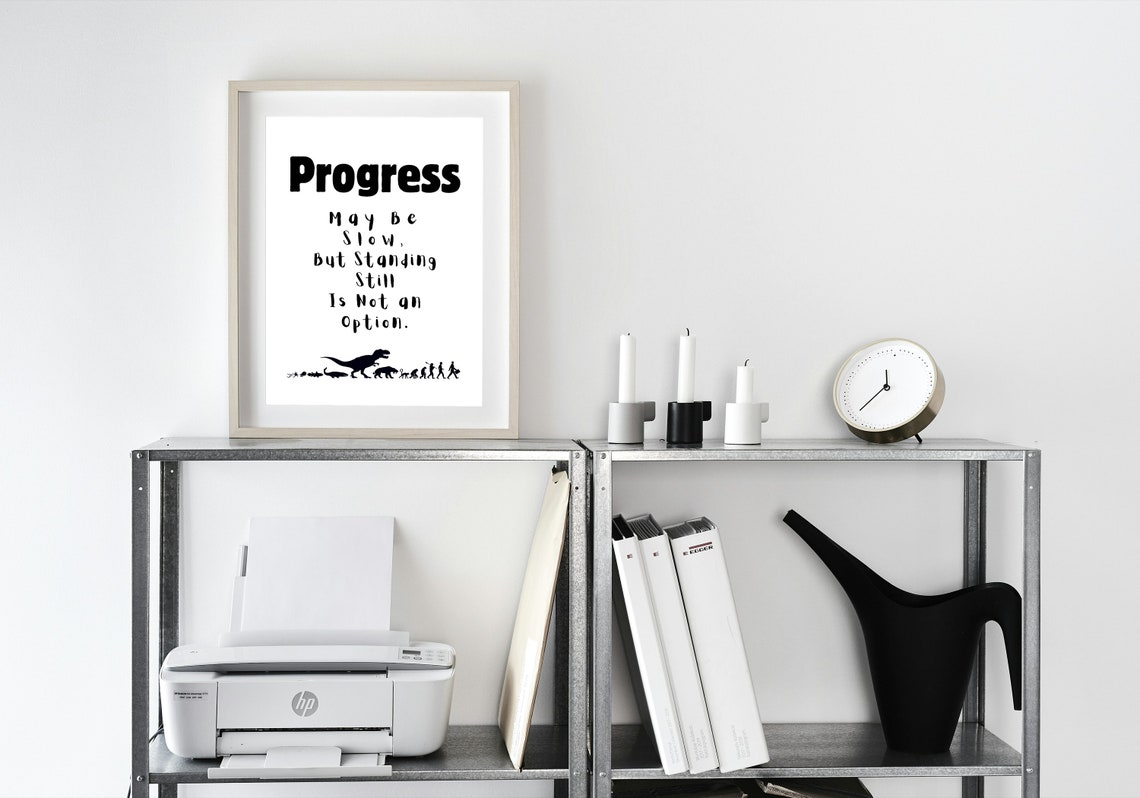Progress May Be Slow Standing Still Is Not an Option Dino Poster - Image 3