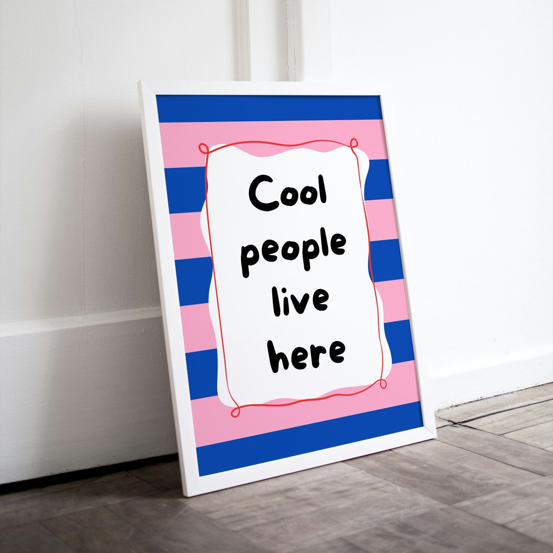 Cool People Live Here Striped Playful Typography Teen Room Wall Poster - Image 2