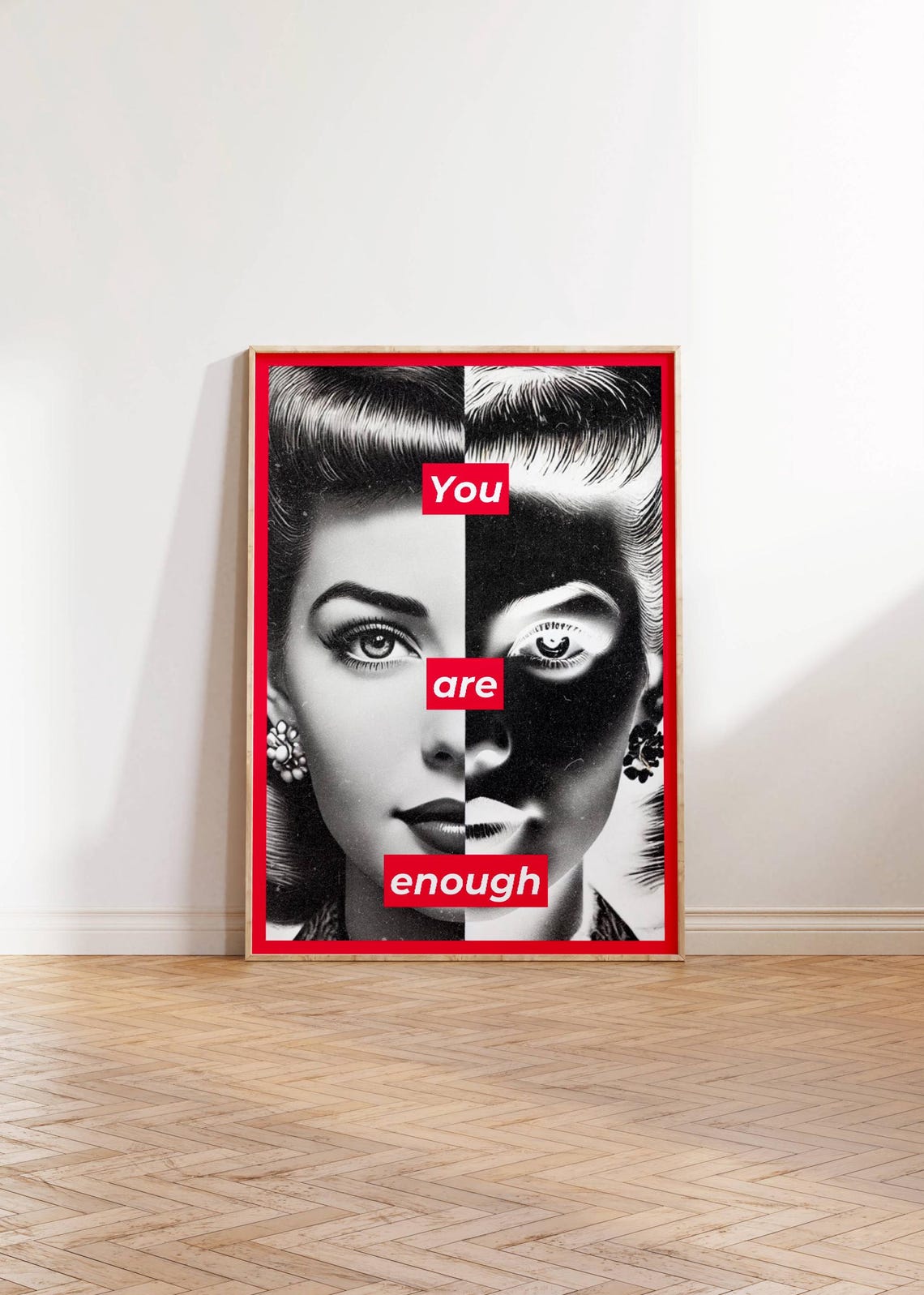You Are Enough Motivational Retro Pop Art Split Portrait Poster - Image 3